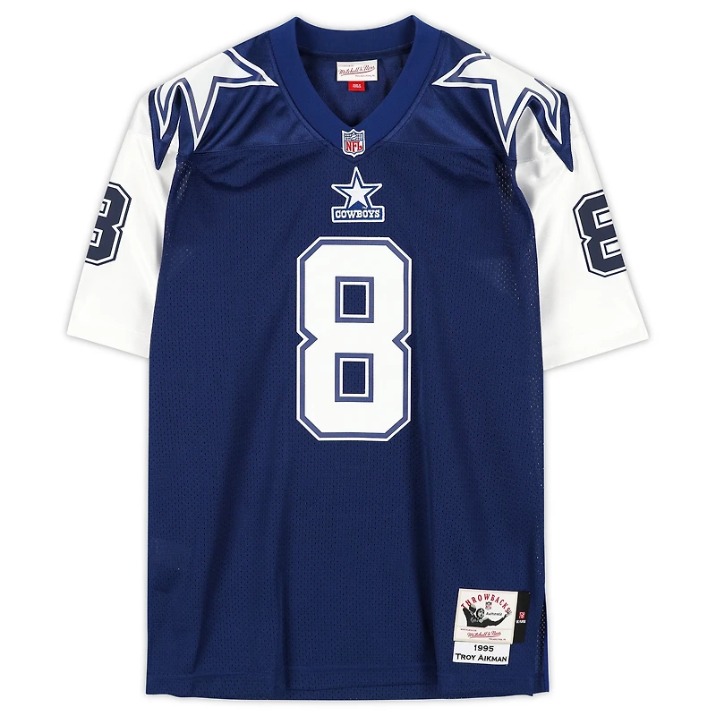Troy Aikman Dallas Cowboys Autographed Blue Alternate Mitchell & Ness Authentic Jersey with "HOF 06" Inscription