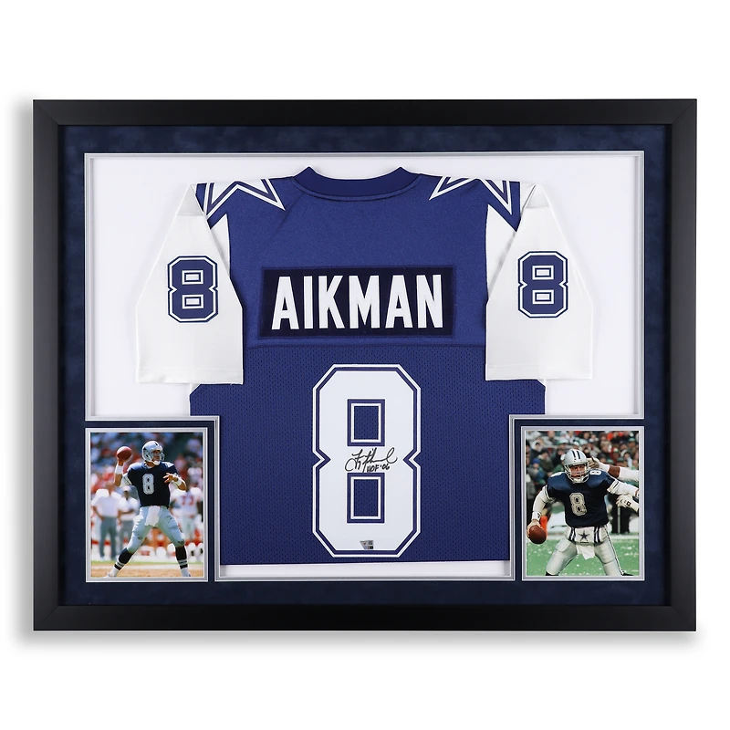 Troy Aikman Dallas Cowboys Autographed Framed Navy Alternate Mitchell & Ness Authentic Jersey with "HOF '06" Inscription