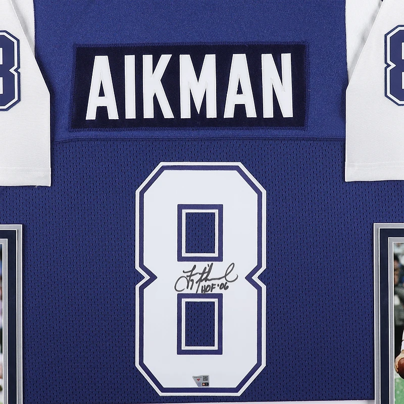 Maillot authentique Mitchell & Ness autographié par Troy Aikman des Cowboys de Dallas avec inscription « HOF '06 »