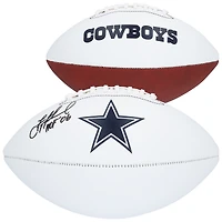 Ballon de football américain Franklin White Panel autographié par Troy Aikman des Dallas Cowboys avec inscription « HOF 06 »
