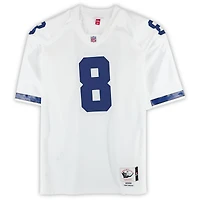 Maillot authentique blanc autographié par Troy Aikman des Cowboys de Dallas, Mitchell & Ness, avec inscription « HOF 06 »