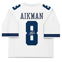 Maillot authentique blanc autographié par Troy Aikman des Cowboys de Dallas, Mitchell & Ness, avec inscription « HOF 06 »