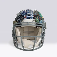 Troy Aikman Dallas Cowboys Autographed Riddell Cowboy Joe Speed Authentic Helmet with "HOF '06" Inscription - Art by Charles Fazzino - WN55916226