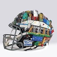 Casque Riddell Cowboy Joe Speed ​​Authentic autographié par Troy Aikman (Dallas Cowboys) avec inscription « HOF '06 » - Illustration de Charles Fazzino - WN55916226