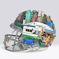 Casque Riddell Speed ​​Authentic autographié par Troy Aikman (Dallas Cowboys) avec inscription « HOF 06 » - Illustration de Charles Fazzino - WN55916225