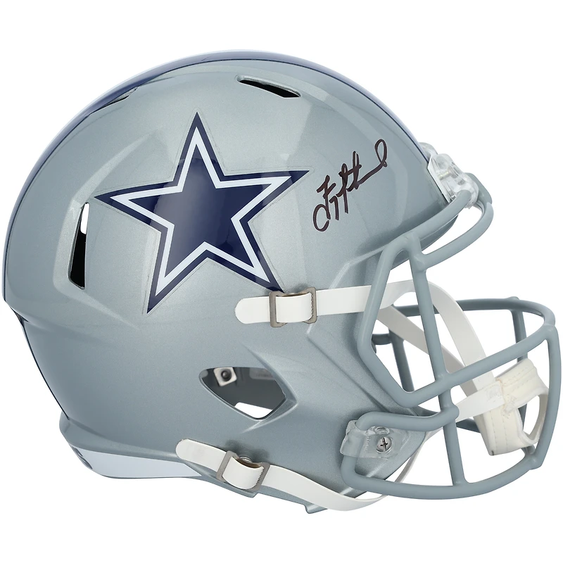 Casque réplique Riddell Speed autographié par Troy Aikman des Dallas Cowboys