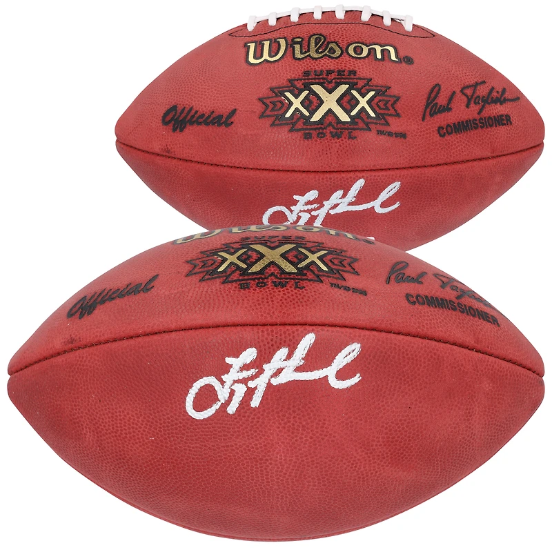 Troy Aikman, joueur de football américain autographié par les Cowboys de Dallas lors du Super Bowl XXX