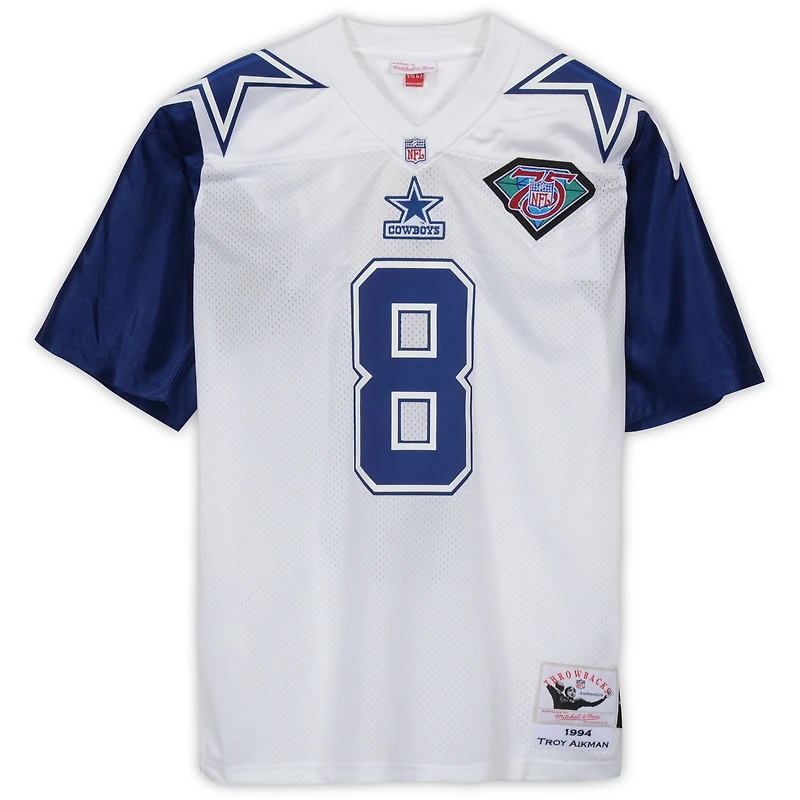 Troy Aikman Dallas Cowboys Autographed White Alternate Mitchell & Ness Authentic Jersey