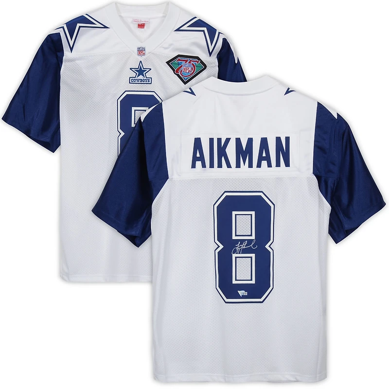 Troy Aikman Dallas Cowboys Autographed White Alternate Mitchell & Ness Authentic Jersey