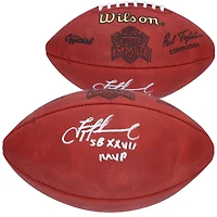 Ballon de football américain Wilson Pro, signé par Troy Aikman des Dallas Cowboys, lors du Super Bowl XXVII, avec inscription « MVP du Super Bowl XXVII ».