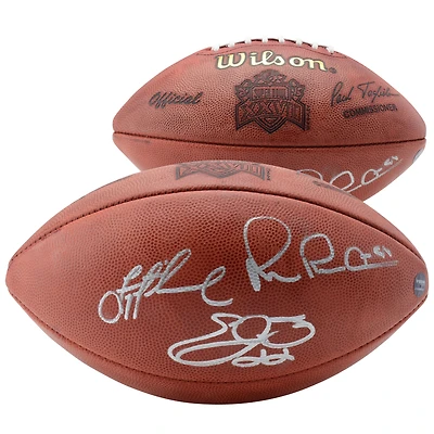 Troy Aikman Emmitt Smith & Michael Irvin Dallas Cowboys Autographed Wilson Super Bowl XXVII Pro Football