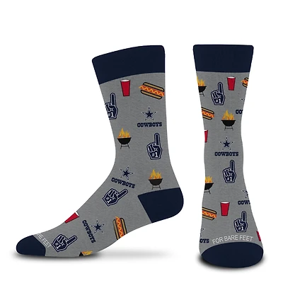 Chaussettes unisexes pour pieds nus grises Dallas Cowboys Tailgate Crew