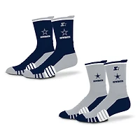 Unisex Starter  Navy/Silver Dallas Cowboys Breakaway Crew Sock 2 Pack