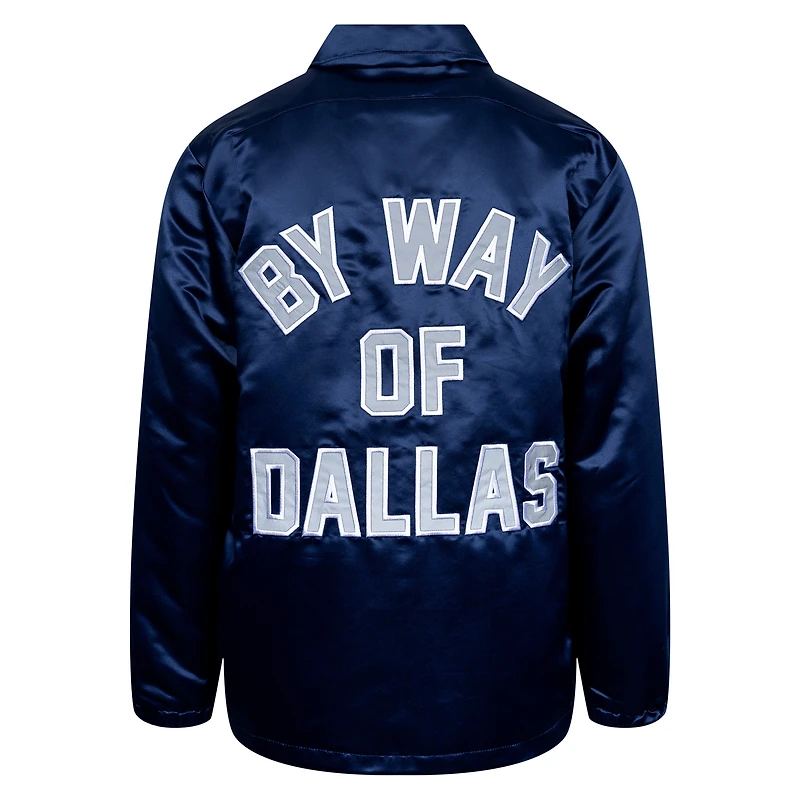 Unisex By Way of Dallas  Navy Cowboys Reflective Coaches Full-Snap Jacket