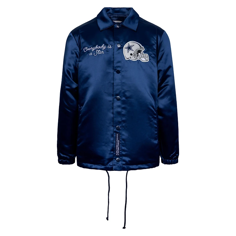 Unisex By Way of Dallas  Navy Cowboys Reflective Coaches Full-Snap Jacket