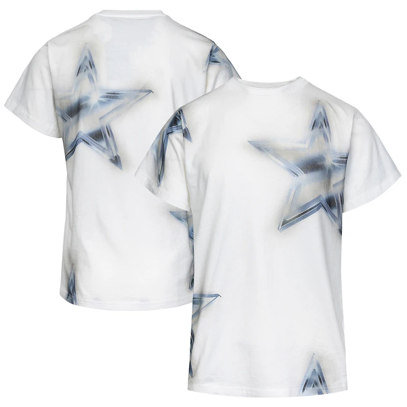Unisex By Way of Dallas  White Cowboys Boxy Star T-Shirt