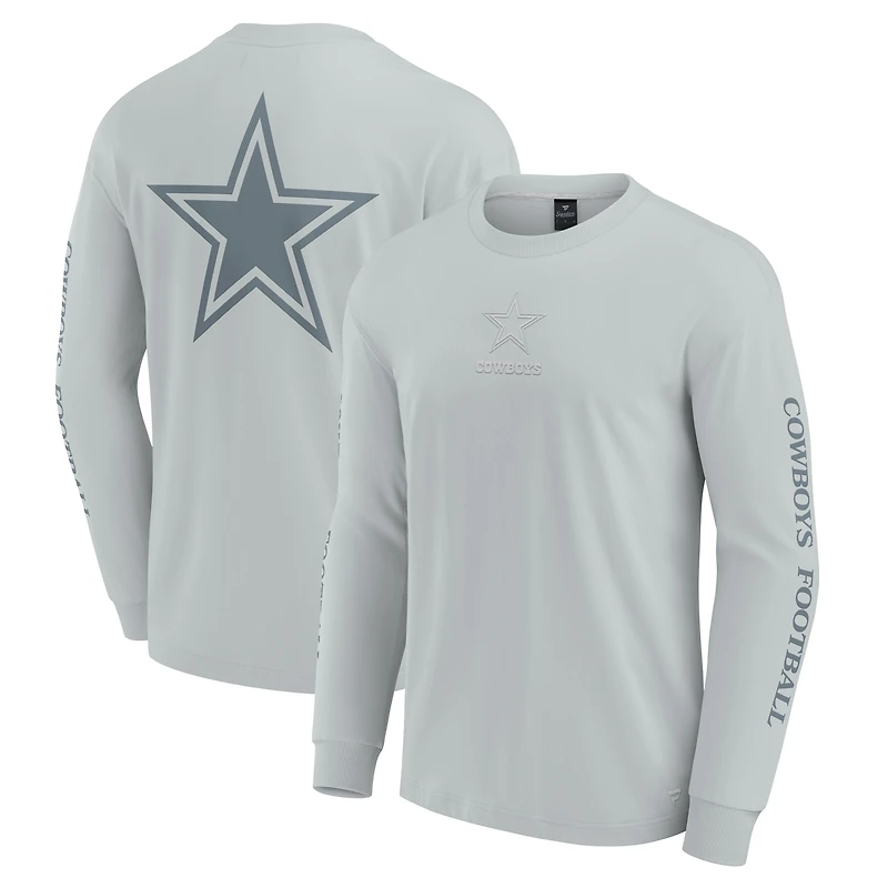 T-shirt unisexe gris à manches longues Fanatics des Cowboys de Dallas Elements Strive