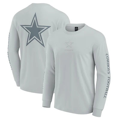 T-shirt unisexe gris à manches longues Fanatics des Cowboys de Dallas Elements Strive