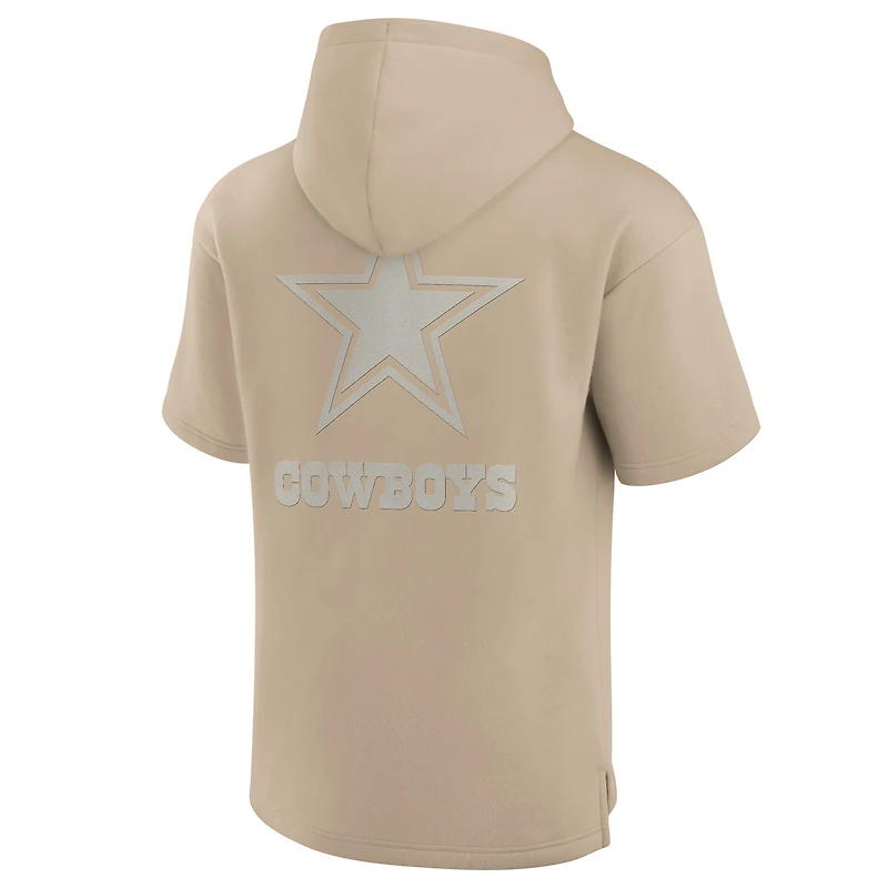 Unisex Fanatics Khaki Dallas Cowboys Elements Super Soft Fleece Short Sleeve Pullover Hoodie