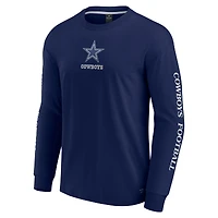 T-shirt unisexe à manches longues Fanatics bleu marine des Cowboys de Dallas Elements Strive