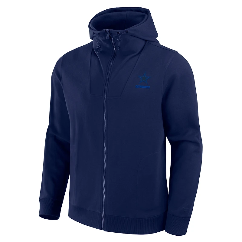 Sweat à capuche unisexe Fanatics Navy Dallas Cowboys Front Office entièrement zippé