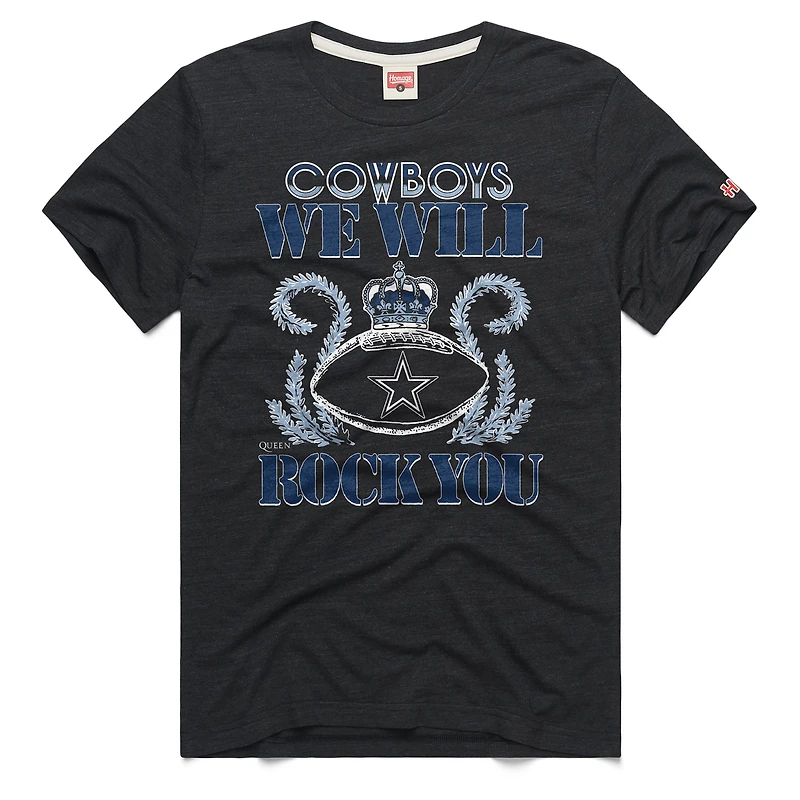 Unisex Homage Charcoal Dallas Cowboys 2026 NFL Schedule Queen Tri-Blend T-Shirt