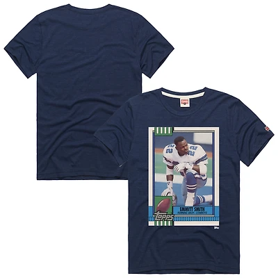 Unisex Homage Emmitt Smith Navy Dallas Cowboys NFL Topps Trading Card Tri-Blend T-Shirt