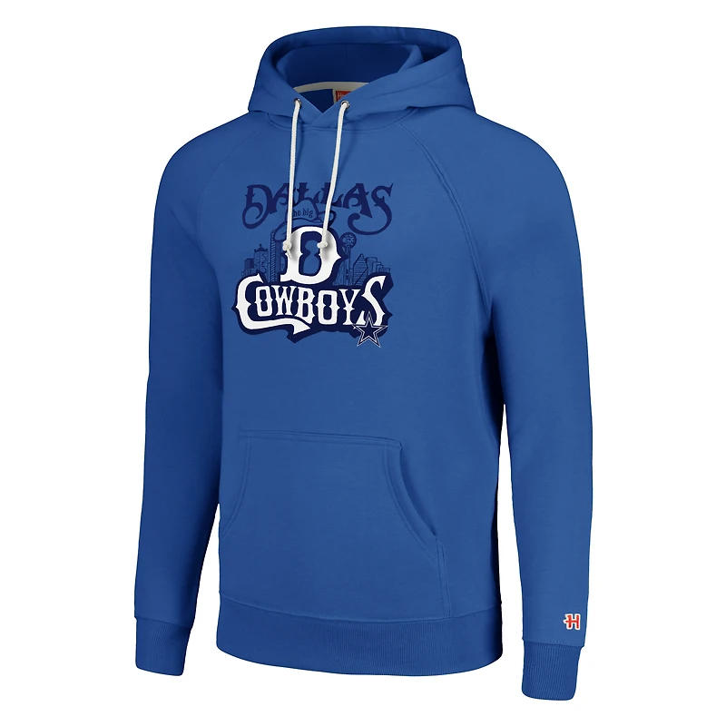 Sweat à capuche unisexe Hommage Royal Dallas Cowboys Hyperlocal Raglan