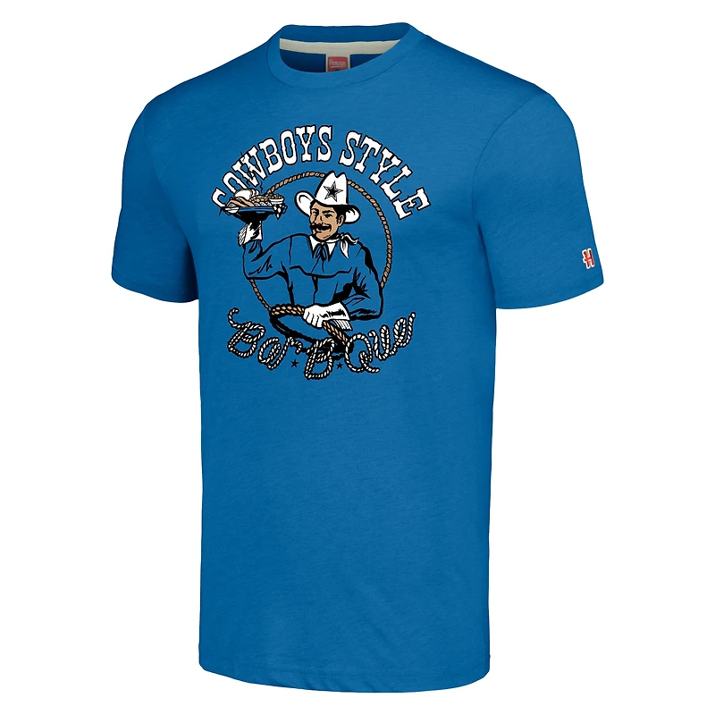T-shirt à trois mélanges unisexe Hommage Royal Dallas Cowboys NFL x Guy Fieri's Flavortown