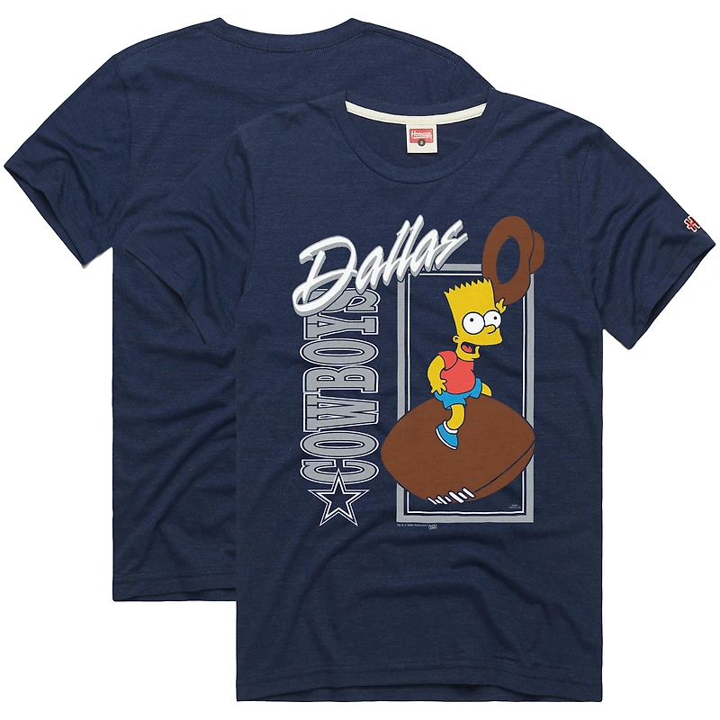 Unisex Homage x The Simpsons Navy Dallas Cowboys Tri-Blend T-Shirt