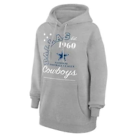 Unisex Starter  Heather Gray Dallas Cowboys Arch Team Fleece Pullover Hoodie