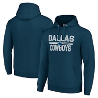 Unisex Starter Navy Dallas Cowboys Team Mesh Print Graphic Tri-Blend Pullover Hoodie