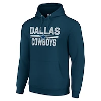 Unisex Starter Navy Dallas Cowboys Team Mesh Print Graphic Tri-Blend Pullover Hoodie