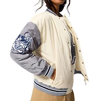 Blouson aviateur unisexe Terez crème/gris Dallas Cowboys Colorblock Star à boutons-pression