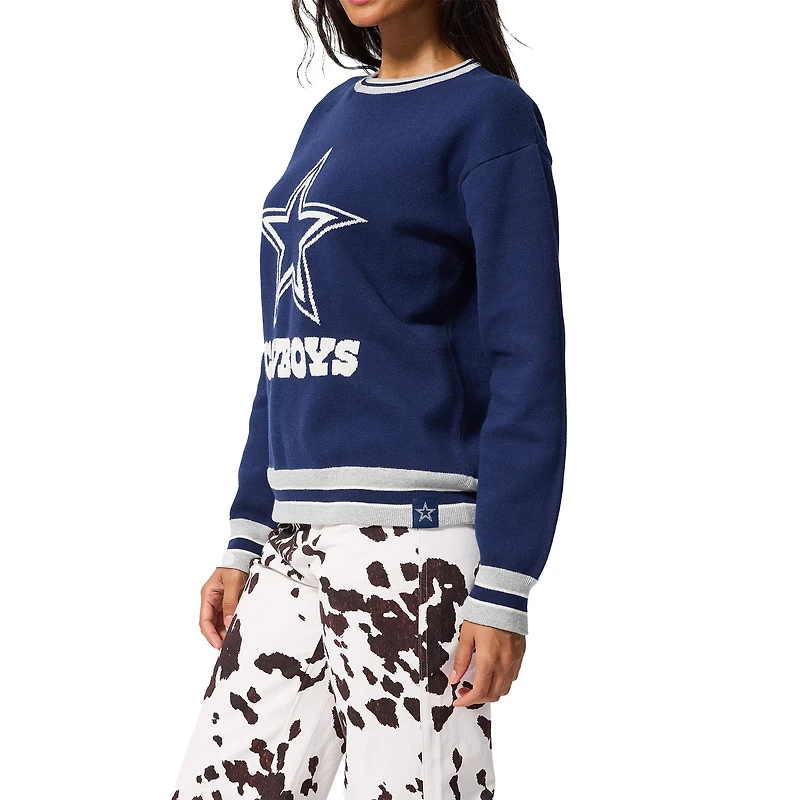 Unisex Terez Navy Dallas Cowboys Logo Crew Neck Sweater