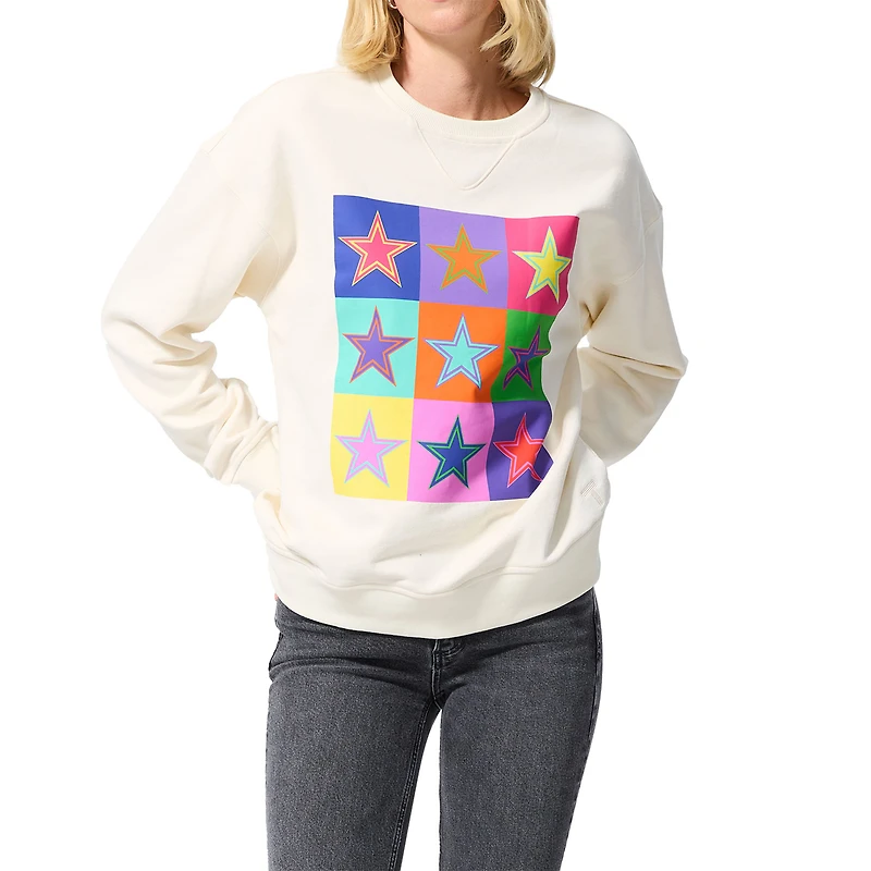 Sweat-shirt ras du cou Technicolor blanc unisexe des Cowboys de Dallas Terez
