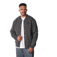 Veste aviateur en polaire unisexe à boutons-pression Dallas Cowboys de The Wild Collective, couleur anthracite