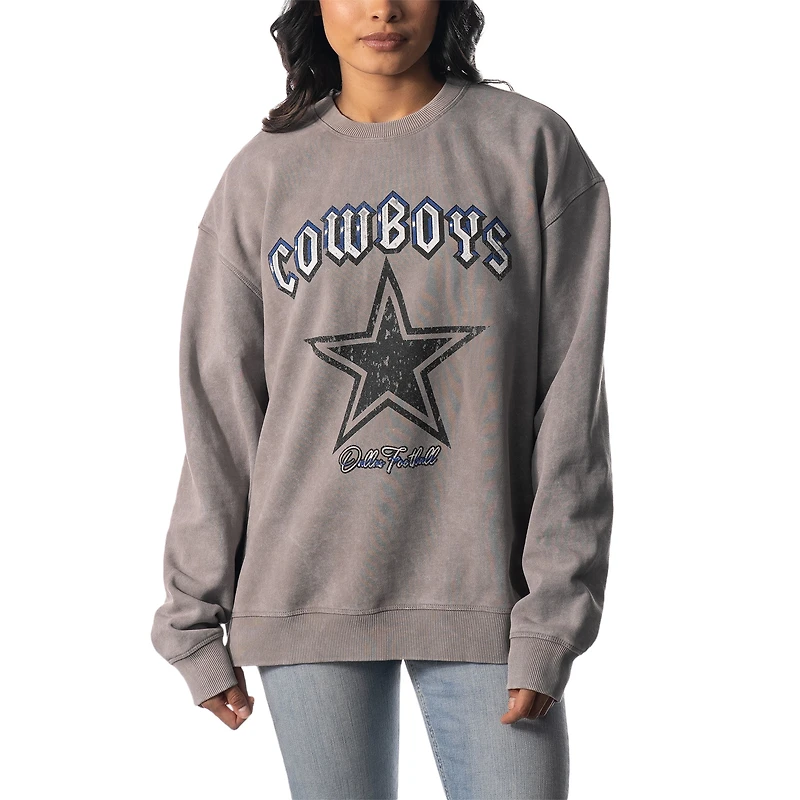 Sweat-shirt unisexe The Wild Collective gris Dallas Cowboys en détresse