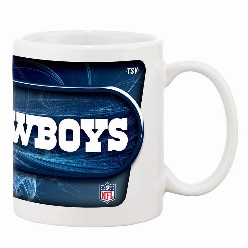 Cowboys de Dallas blancs 11oz. Tasse à café sublimée-