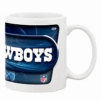 Cowboys de Dallas blancs 11oz. Tasse à café sublimée-