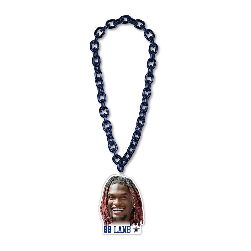 Collier à grosse chaîne WinCraft CeeDee Lamb des Cowboys de Dallas