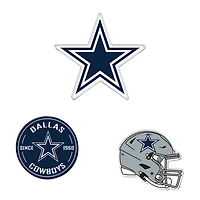 Lot de 3 aimants de réfrigérateur WinCraft Dallas Cowboys de qualité supérieure