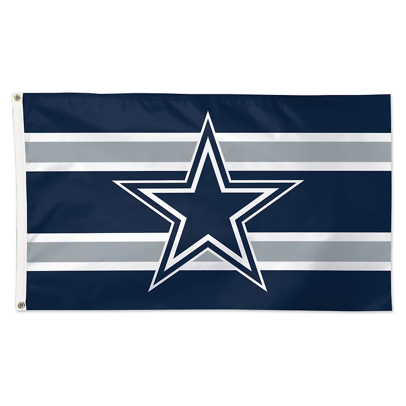 Drapeau de luxe WinCraft Dallas Cowboys 3' x 5' à rayures horizontales, une face