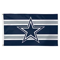 Drapeau de luxe WinCraft Dallas Cowboys 3' x 5' à rayures horizontales, une face