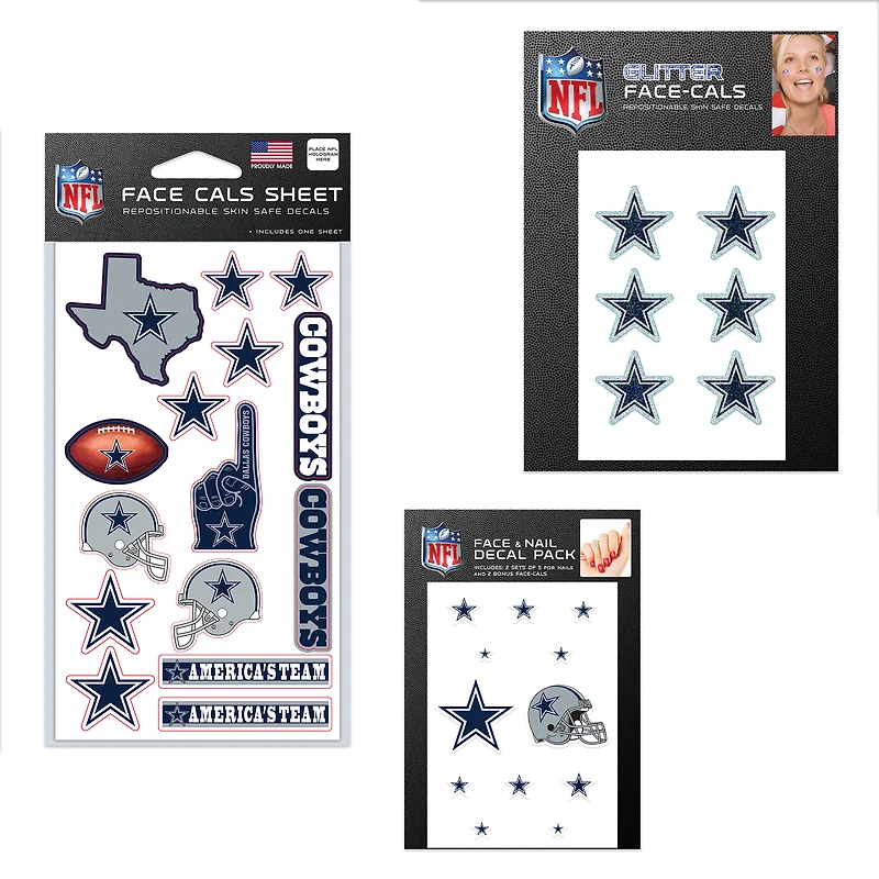 Ensemble de tatouages ​​sans eau WinCraft Dallas Cowboys 4" x 7"
