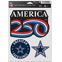 WinCraft Dallas Cowboys America 250 5.5" x 7.75" Three-Piece Fan Decal Set