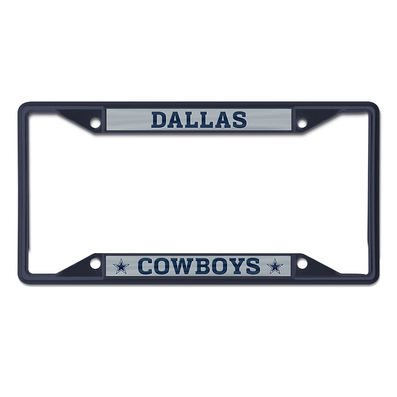 Cadre de plaque d'immatriculation WinCraft Dallas Cowboys couleur chrome