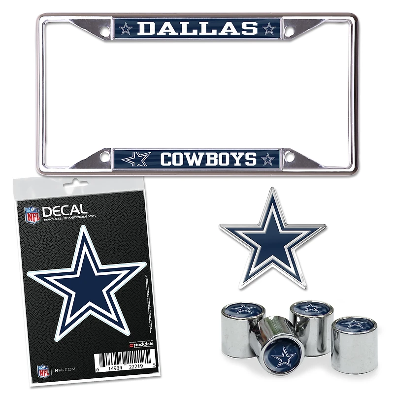 Kit d'accessoires automatiques WinCraft Dallas Cowboys, paquet de quatre