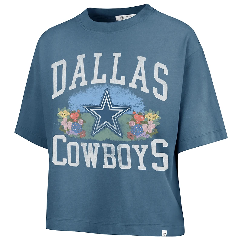 Women's '47  Navy Dallas Cowboys Florentina Montauk Cropped T-Shirt