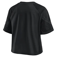 Women's Fanatics Black Dallas Cowboys Oversized Raglan V-Neck Blackout Fashion Jersey
